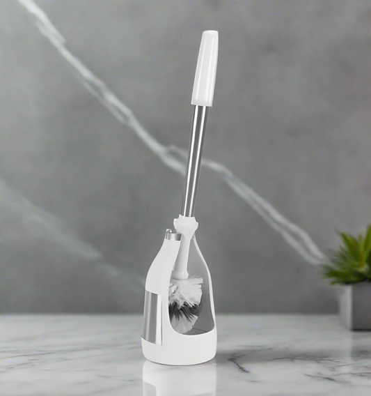 Stainless Steel Toilet Brush 2 Pack + 2 Replacement Brush Heads