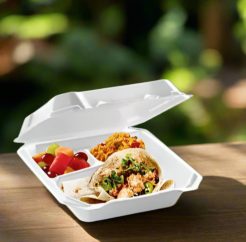 Hefty Supreme Foam Hinged Lid Container, 3-Compartment (125 ct.)