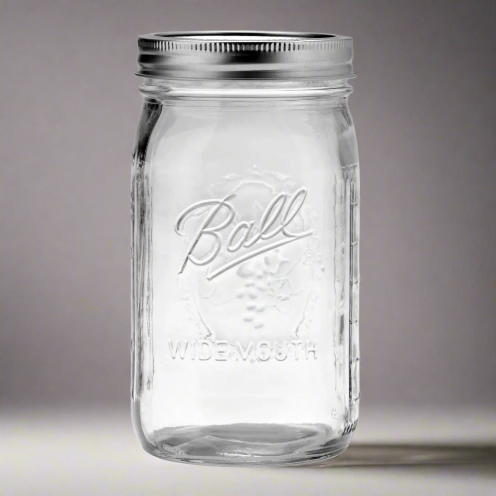 Ball Mason Jar 32 oz. Clear Glass Wide Mouth pack of 3