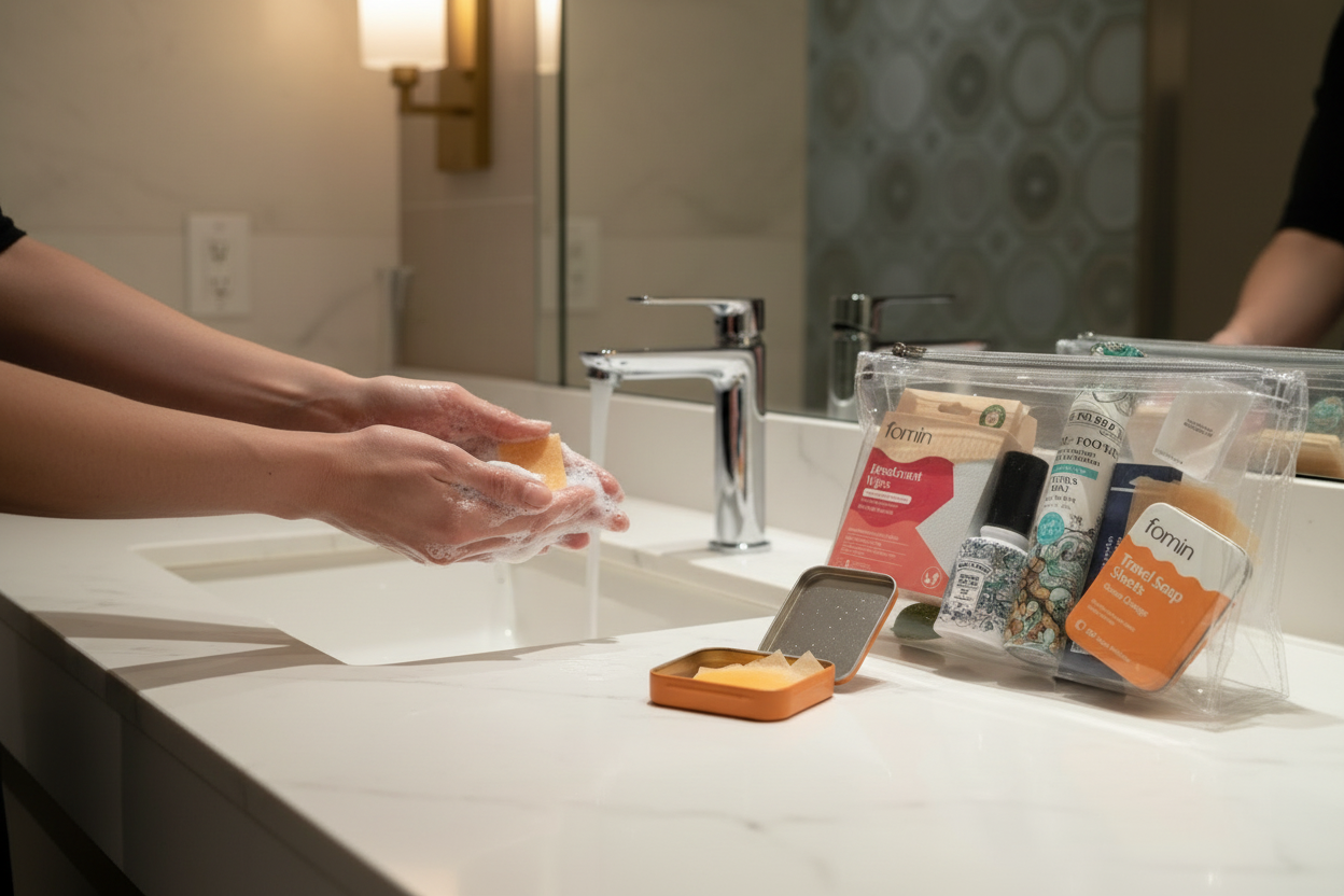 Handwashing with Fomin Soap Sheets