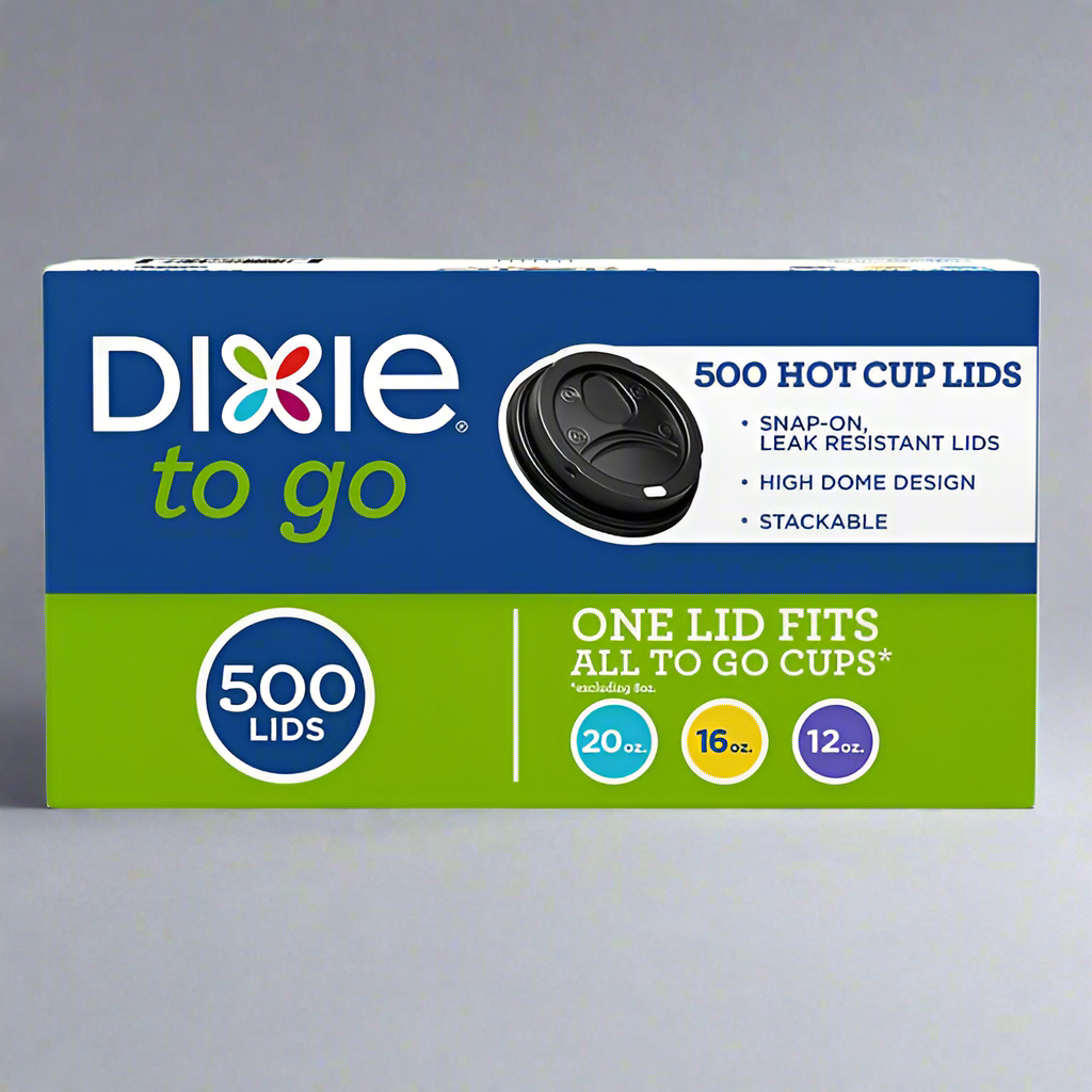 Dixie Sip-Through Dome Hot Cup Lids, Black (12-20 oz., 500 ct.)