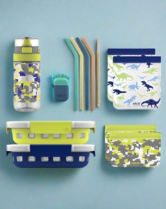 Ello Complete Eco-Friendly Lunch Set - BPA-Free Containers, Silicone Straws & Accessories for Kids
