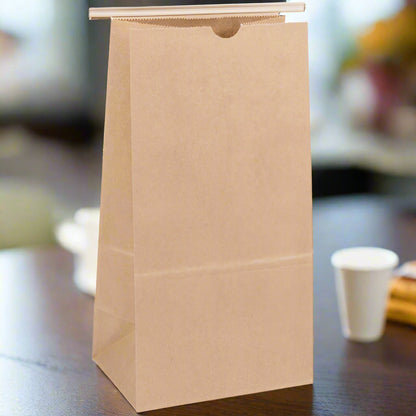 Choice 3 lb. Brown Kraft Customizable Paper Coffee Bag with Reclosable Tin Tie - 25/Pack