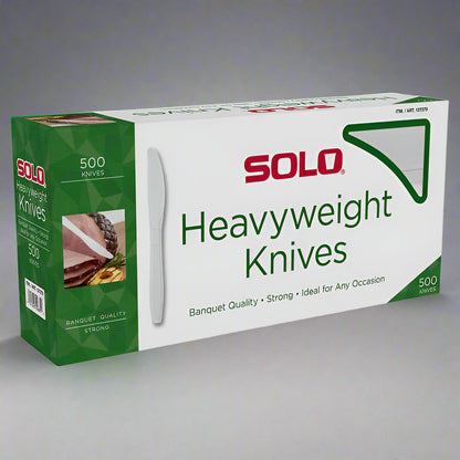Solo Heavyweight Plastic Knife, White, 500-count