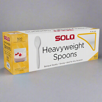 Solo Heavyweight Plastic Spoon, White, 500-count