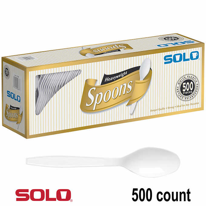 Solo Heavyweight Plastic Spoon, White, 500-count