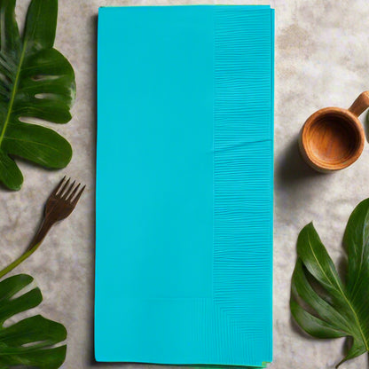 Creative Converting 671039B Bermuda Blue 2-Ply Paper Dinner Napkin - 50/Pack