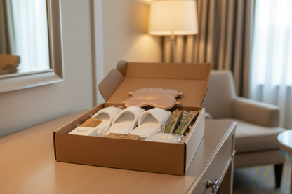 Bundle on hotel desk