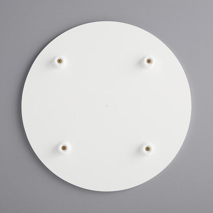 12" White Circular Melamine-Coated Wood Cake Board with Feet