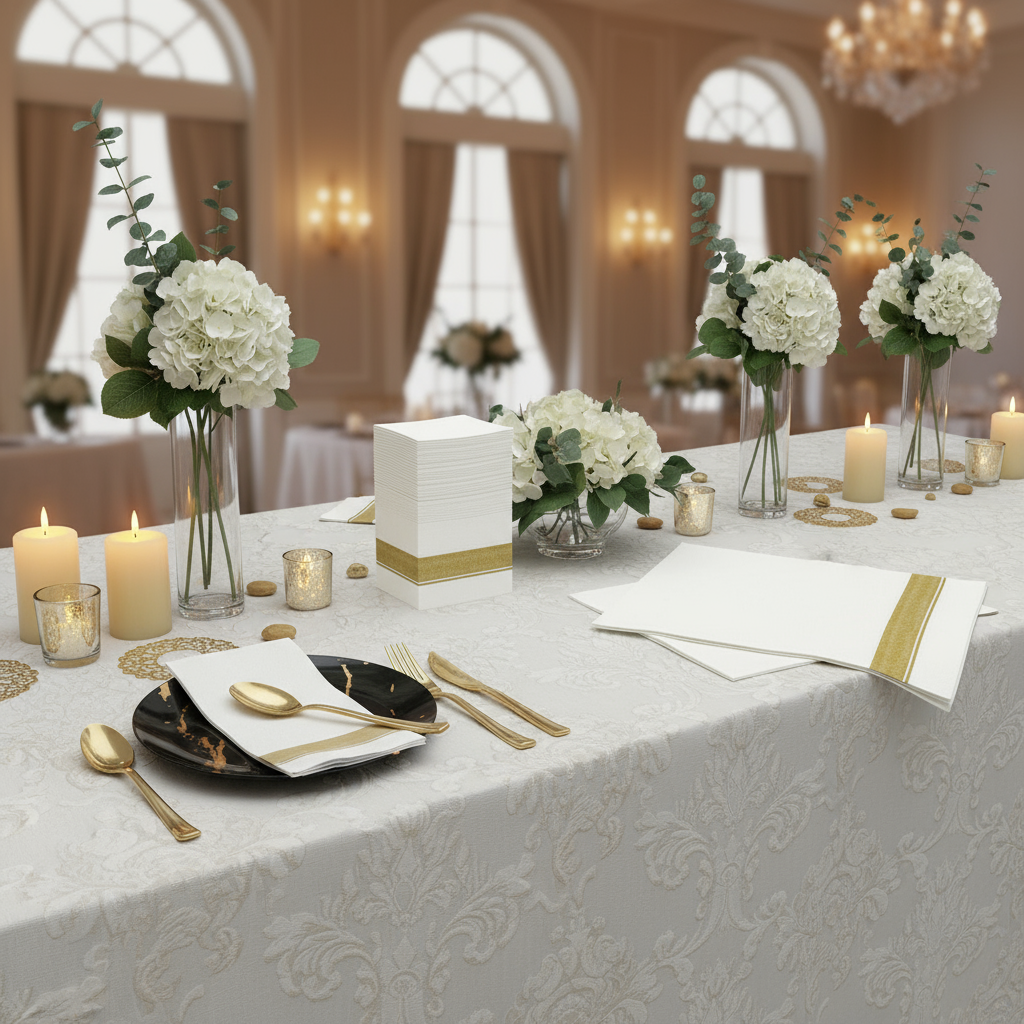 Catering display with napkin dimensions