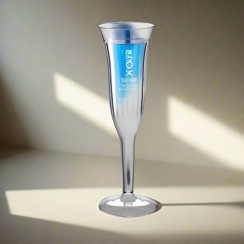 Clear 2-Piece Plastic Champagne Flute - 10/pack