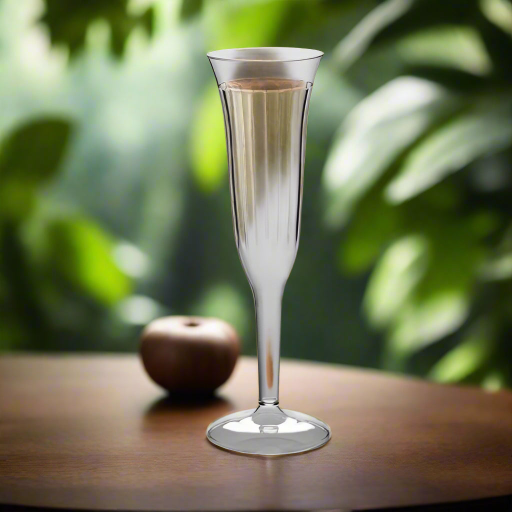 Clear 2-Piece Plastic Champagne Flute - 10/pack