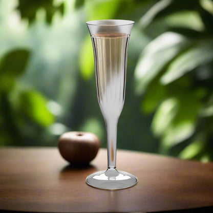 Clear 2-Piece Plastic Champagne Flute - 10/pack