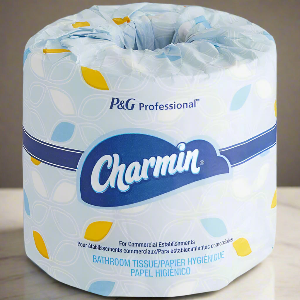 Charmin 71693 Commercial Use 4" x 4" Individually-Wrapped 2-Ply Standard 450 Sheet Toilet Paper Roll