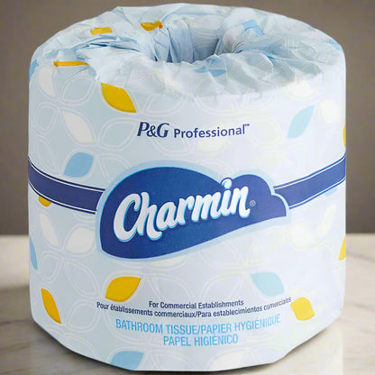 Charmin 71693 Commercial Use 4" x 4" Individually-Wrapped 2-Ply Standard 450 Sheet Toilet Paper Roll