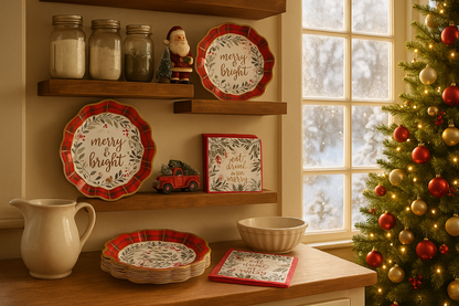 Charming farmhouse Christmas kitchen