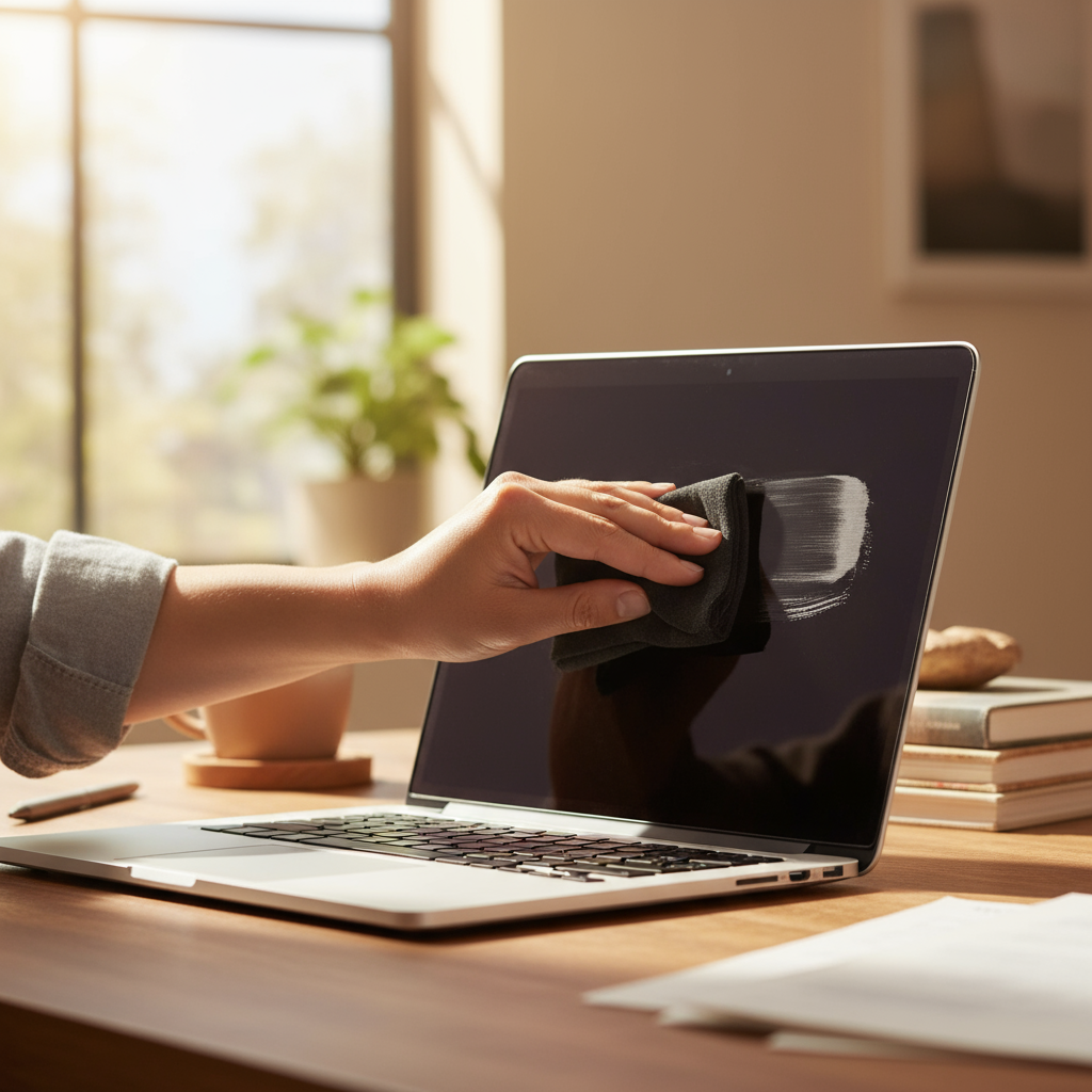 Cleaning laptop screen