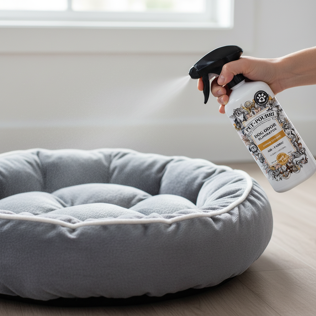 Close-up spraying round bed