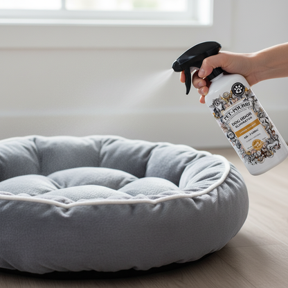 Close-up spraying round bed