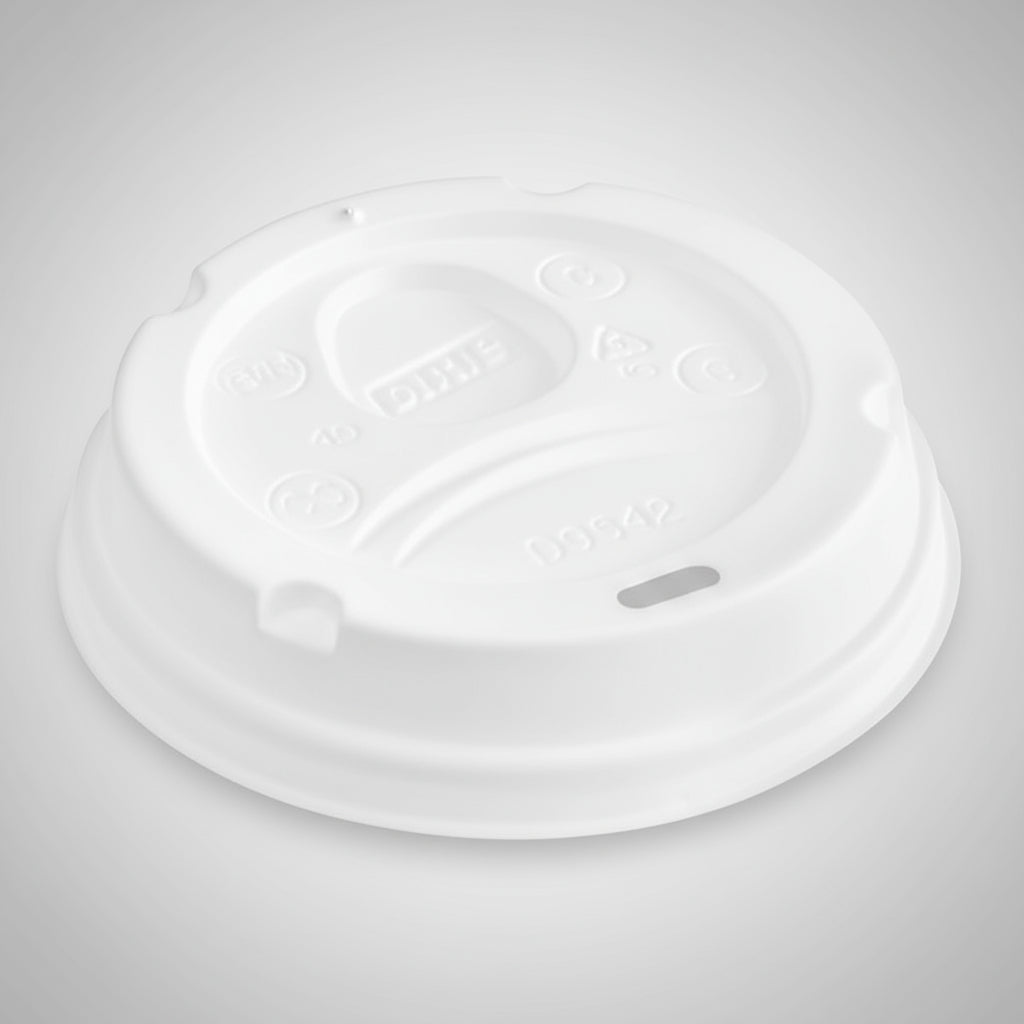 Dixie Large White Travel Lid for 10-20 oz Cups Case 300 - Secure Spill-Proof Coffee Lid