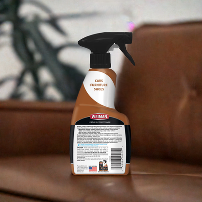 Weiman Leather Cleaner & Conditioner Spray  Bundle with Microfiber Cloth