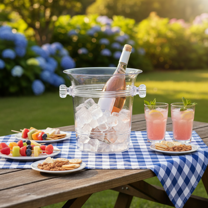 Clear Ice Bucket for Wine & Champagne | Acrylic Wine Cooler 6''