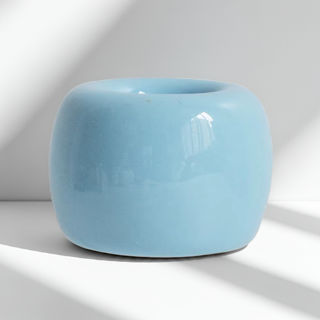 Blue Ceramic Toothbrush Holder | Minimalist Bathroom Decor