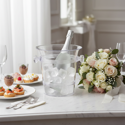Clear Ice Bucket for Wine & Champagne | Acrylic Wine Cooler 6''