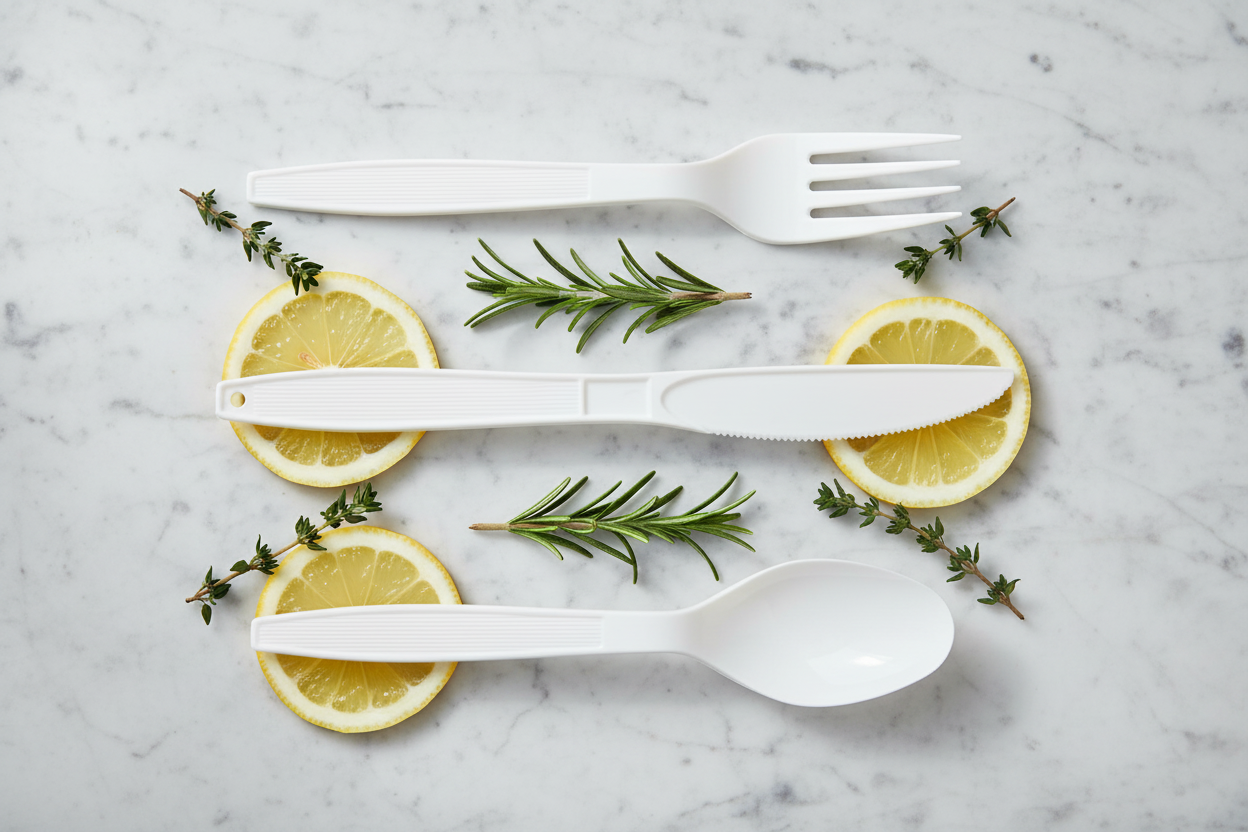 Elegant flat lay cutlery