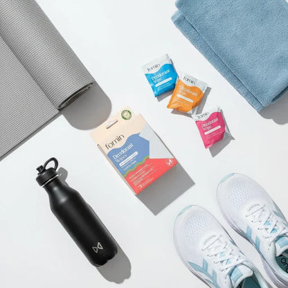 Gym essentials flatlay