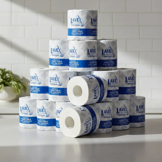 Lavex Premium stacked rolls
