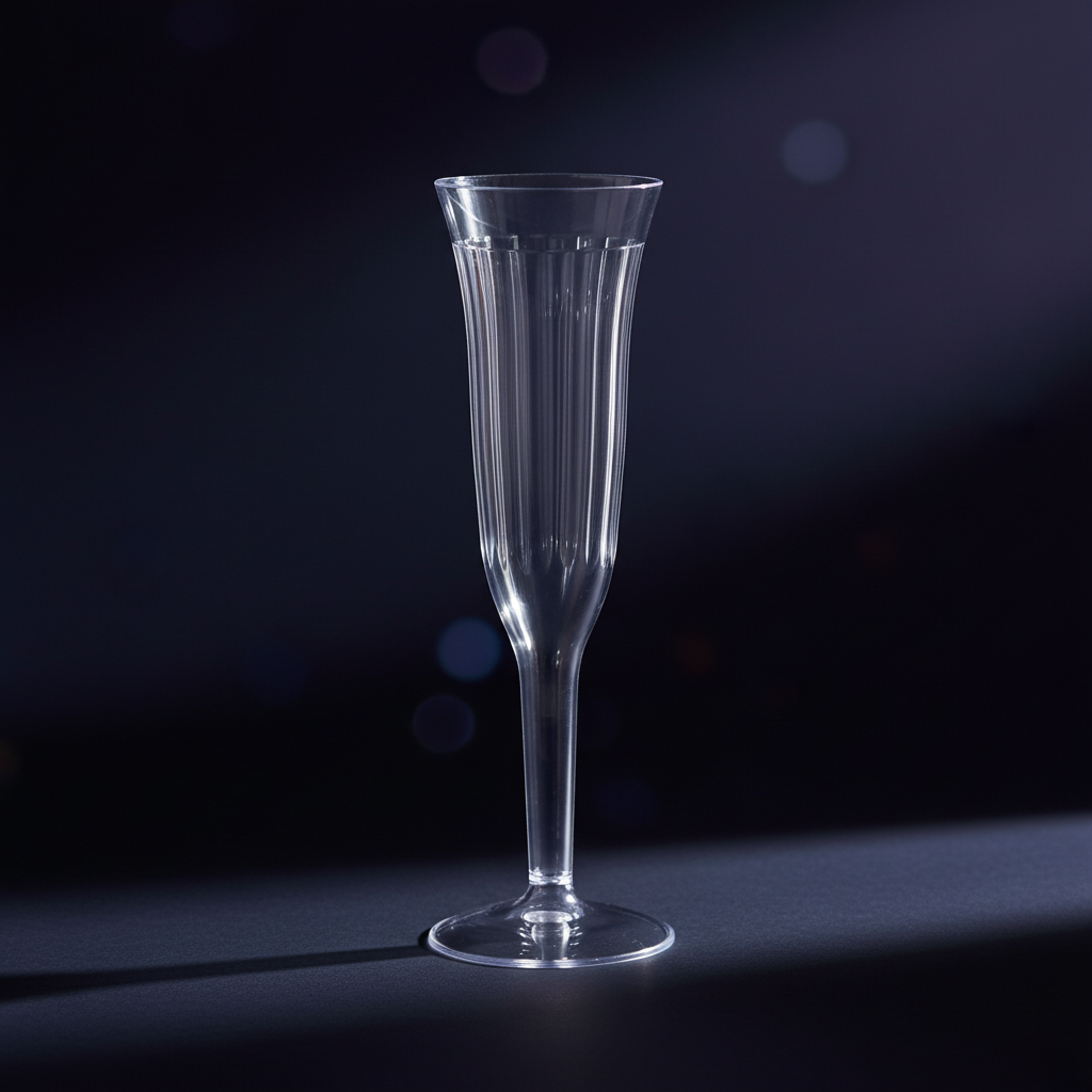 Luxury champagne flute with dramatic lighting