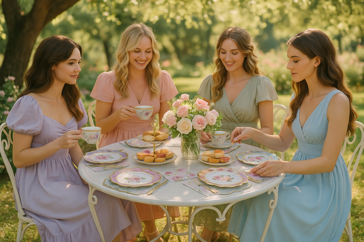 Outdoor garden tea party
