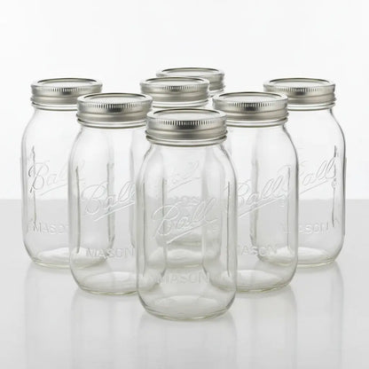 Ball Mason Jar 32 oz. Clear Glass Wide Mouth pack of 3