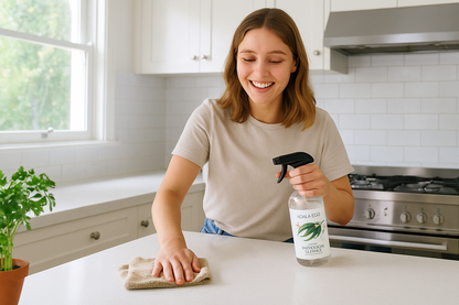 Person cleaning kitchen