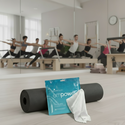 Pilates studio scene with people