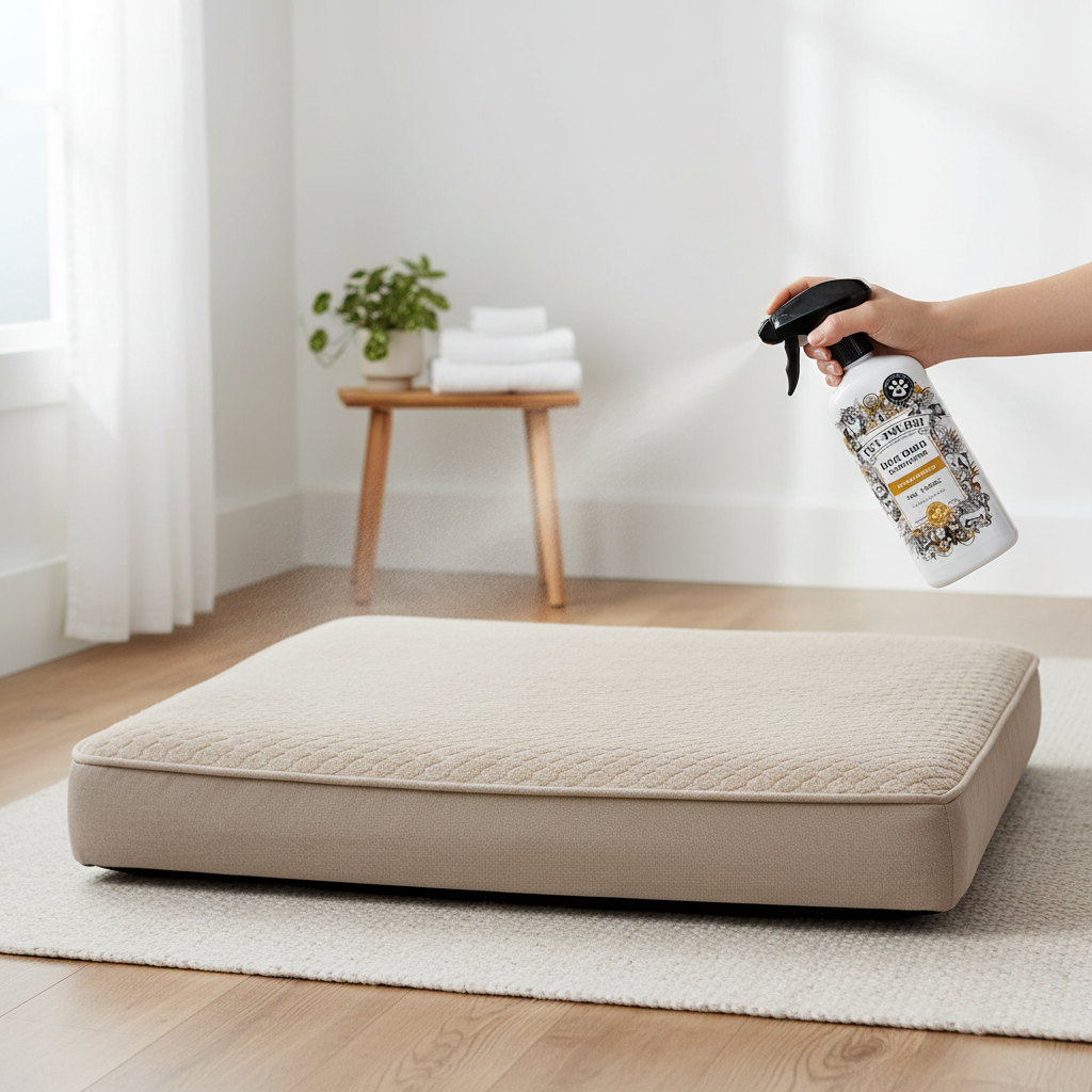 Spraying beige orthopedic bed