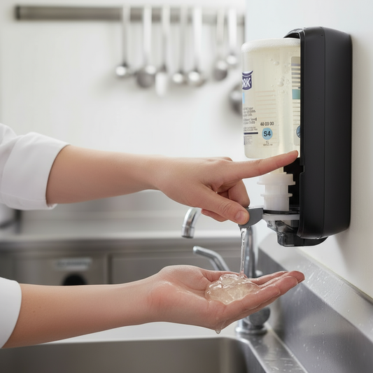 Tork dispenser with gel soap